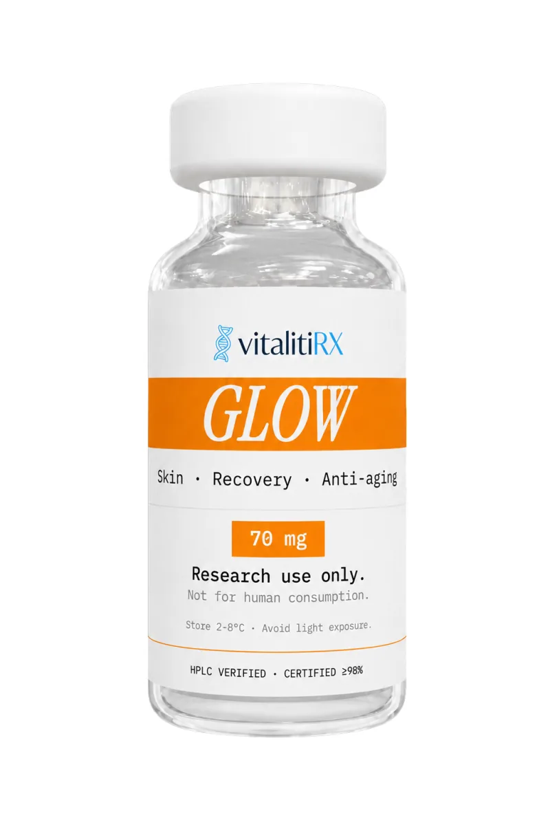 GLOW 70mg vial product render