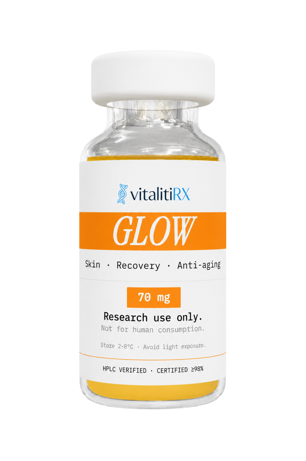 GLOW 70mg vial product render
